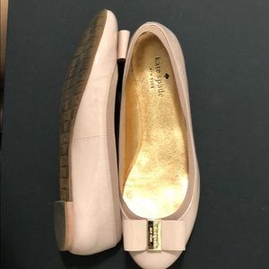 Kate spade gently used blush nude pink bow flats 8